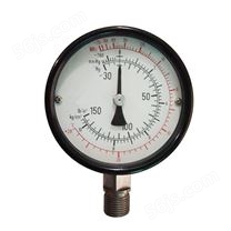 100mm 多刻度表盘指针显示不锈钢螺纹接头工业用氨气压力表