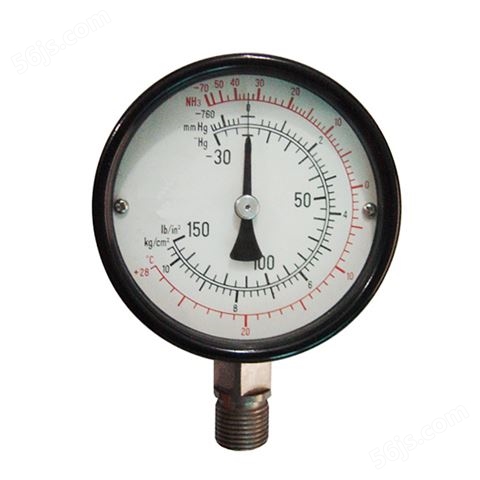 100mm 多刻度表盘指针显示不锈钢螺纹接头工业用氨气压力表